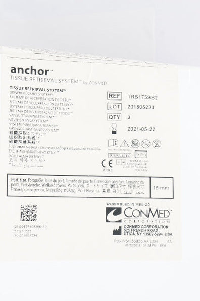 Conmed TRS175SB2 Anchor Tissue Retrieval System 15mm (x) - Box of 3